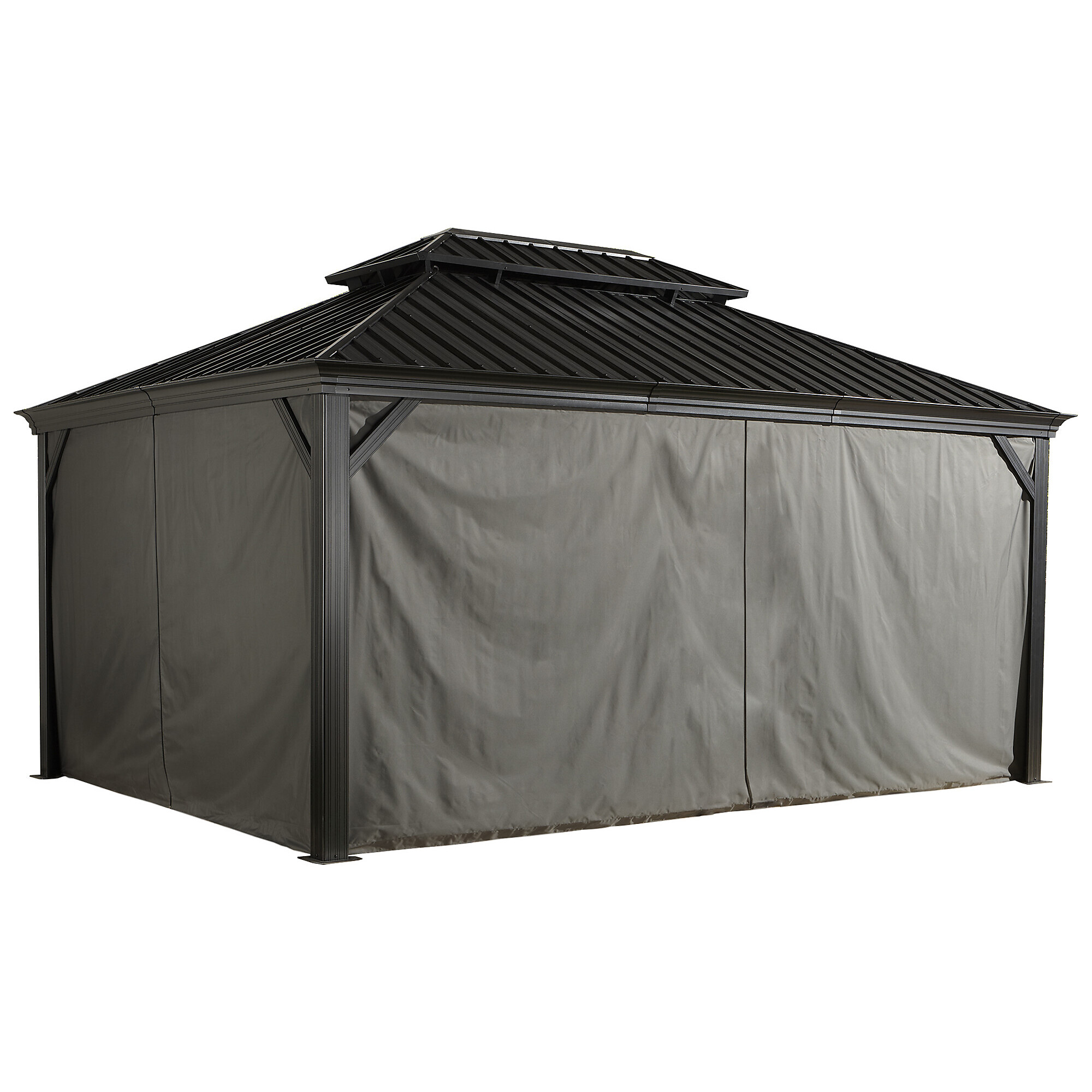 ShelterLogic Sojag Curtains for Messina/Mykonos Gazebos - 12ft. x 14ft., Gray, Fabric, Model# 135-9165685